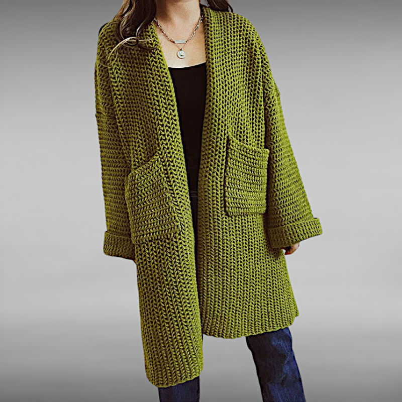 Ida™ | Casual Ensfarvet Strikket Cardigan