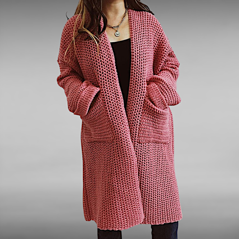 Ida™ | Casual Ensfarvet Strikket Cardigan