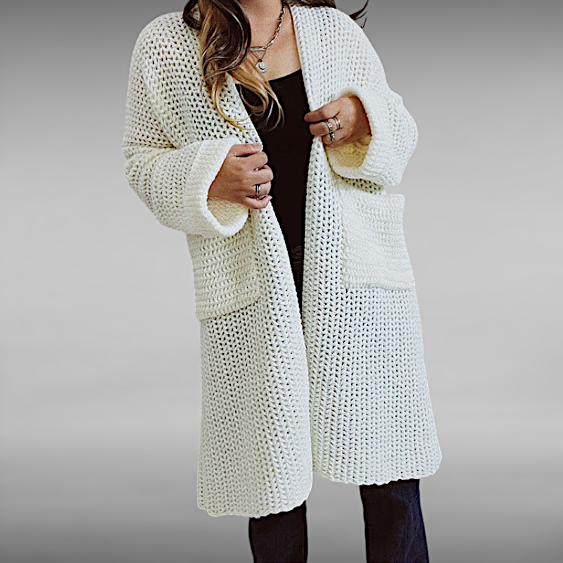 Ida™ | Casual Ensfarvet Strikket Cardigan