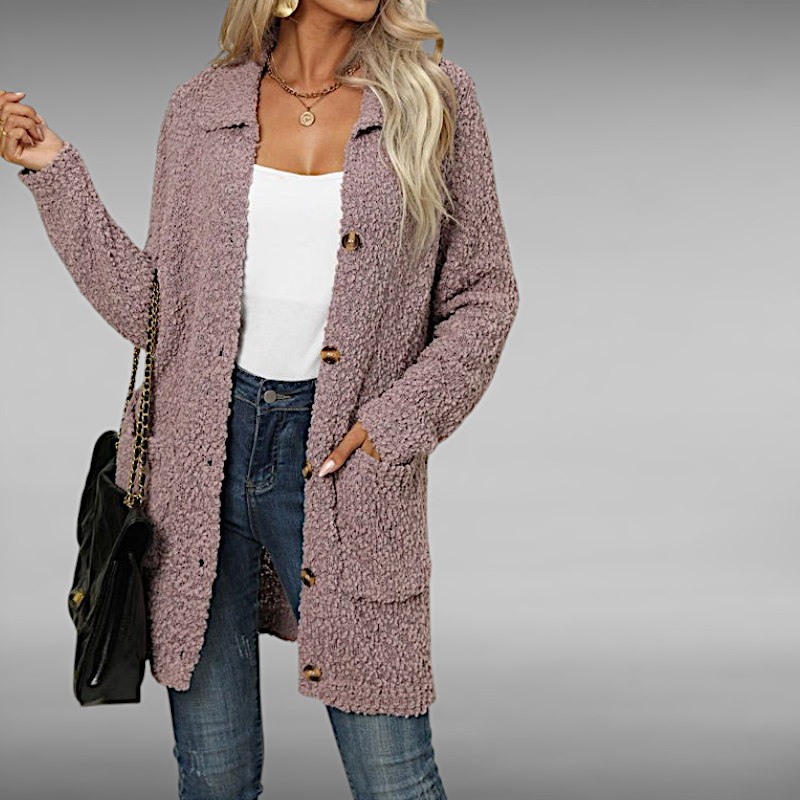 Hanna™ | Casual Ensfarvet Cardigan