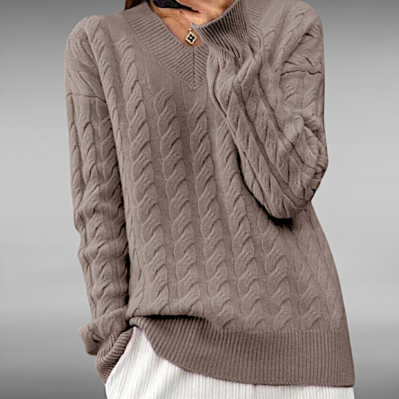 Kristin™ | Casual Kabelstrikket Trøje