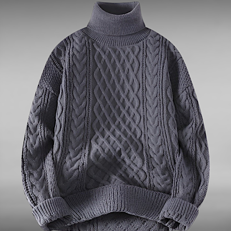 Asger™ | Vintage Rullekrave Striktrøje til Mænd