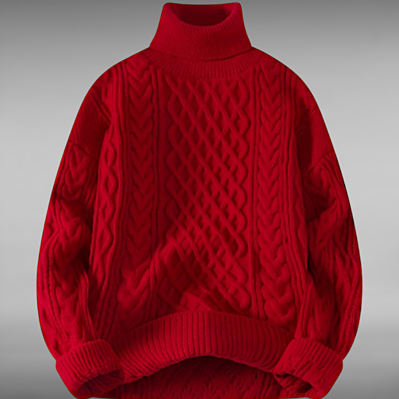 Asger™ | Vintage Rullekrave Striktrøje til Mænd