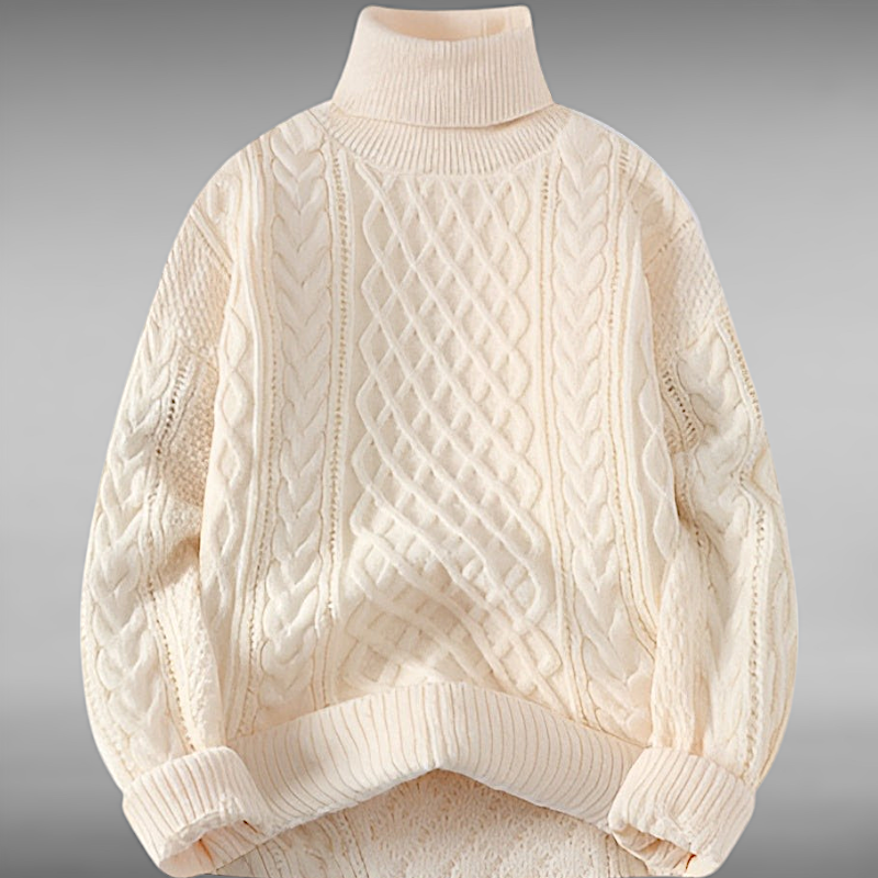 Asger™ | Vintage Rullekrave Striktrøje til Mænd