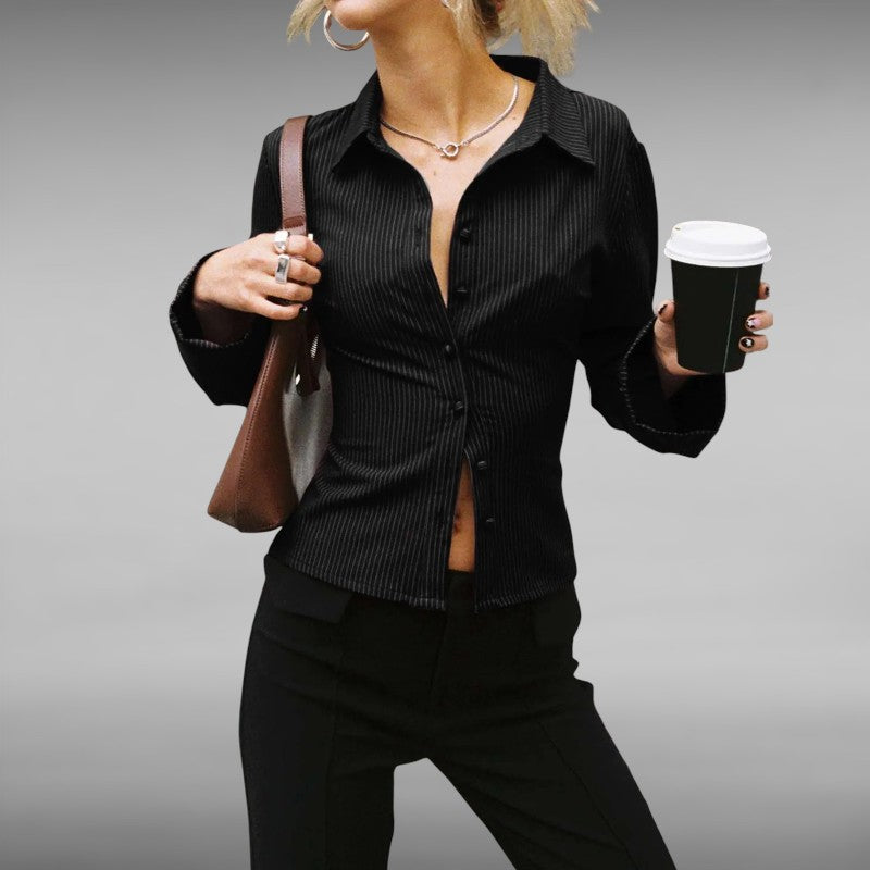 Karla™ | Blødt stribet bluse med vide ærmer