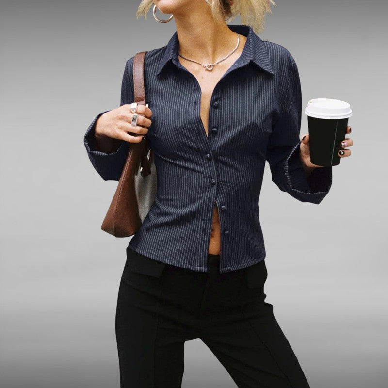 Karla™ | Blødt stribet bluse med vide ærmer