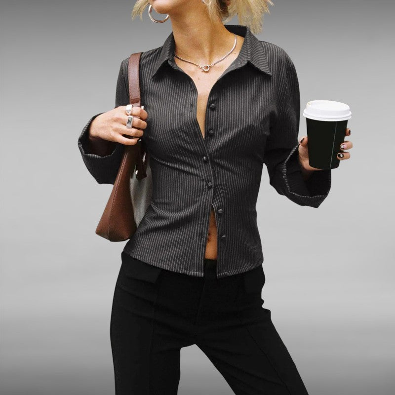Karla™ | Blødt stribet bluse med vide ærmer