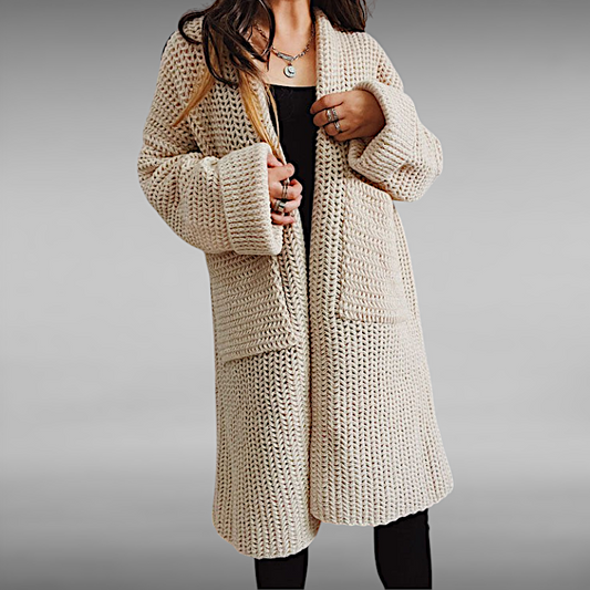 Ida™ | Casual Ensfarvet Strikket Cardigan