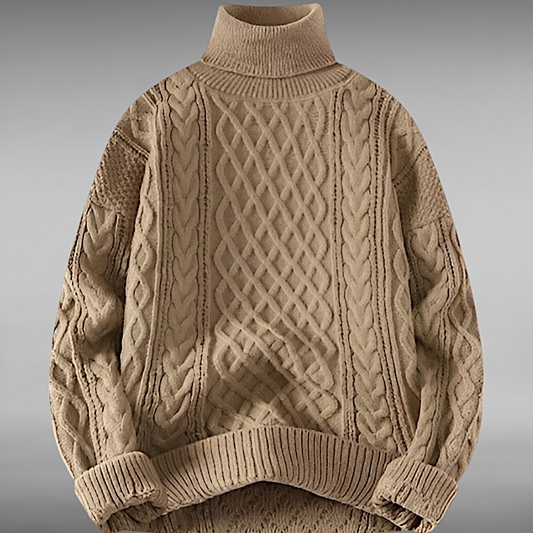 Asger™ | Vintage Rullekrave Striktrøje til Mænd