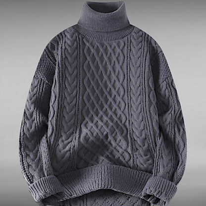 Asger™ | Vintage Rullekrave Striktrøje til Mænd