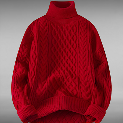 Asger™ | Vintage Rullekrave Striktrøje til Mænd