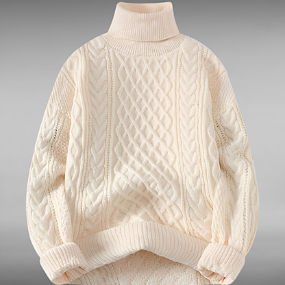 Asger™ | Vintage Rullekrave Striktrøje til Mænd