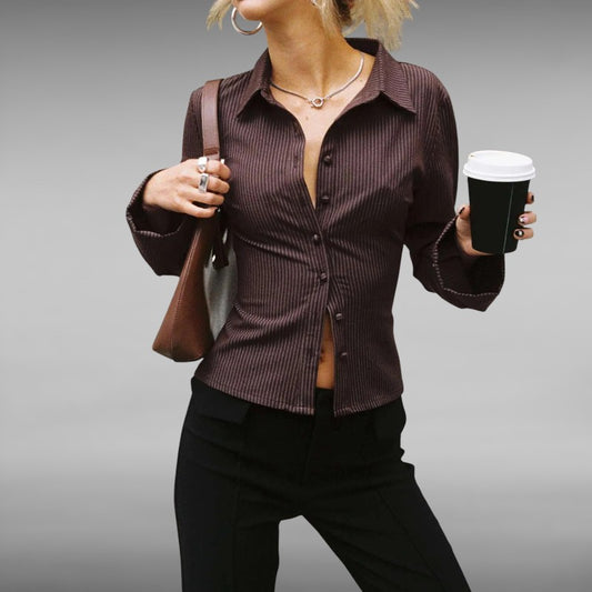 Karla™ | Blødt stribet bluse med vide ærmer