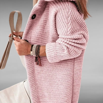 Elise™ | Casual Strikket Frakke med Hætte